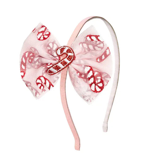 Candy Cane Bow Headband