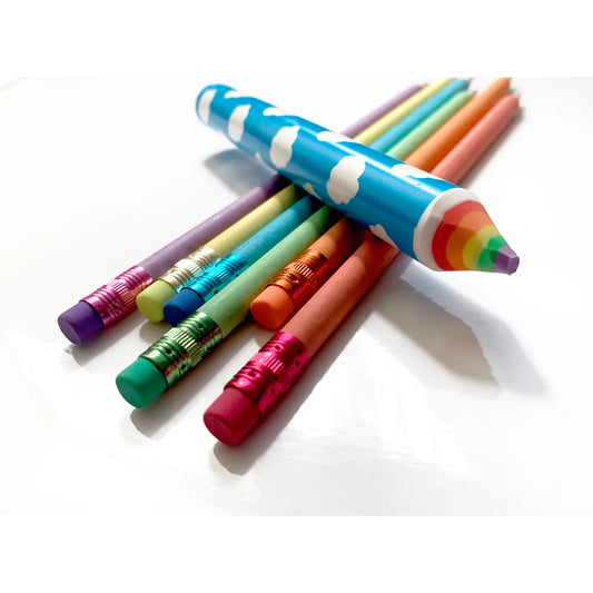 Rainbow Pencil and Eraser Set