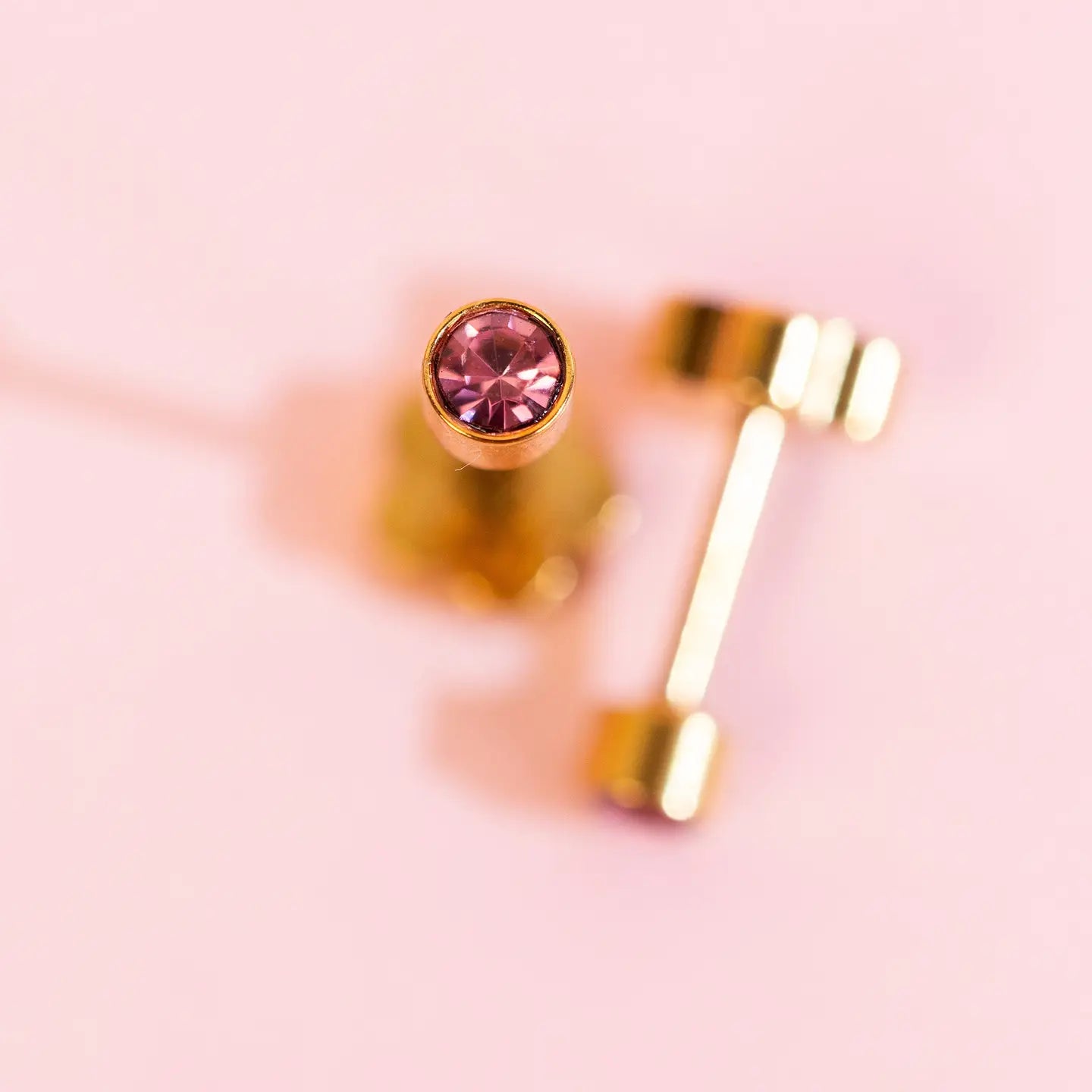 Tiny Pink Diamond Earrings