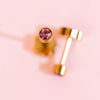 Tiny Pink Diamond Earrings