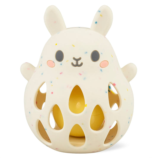 Toy with a rabbit design on a white background