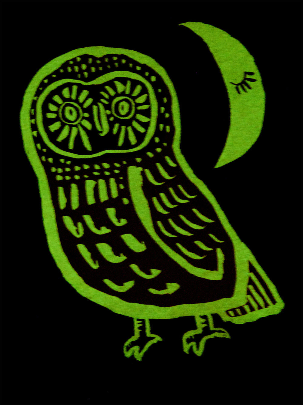 Jet Black Owl Glow Top