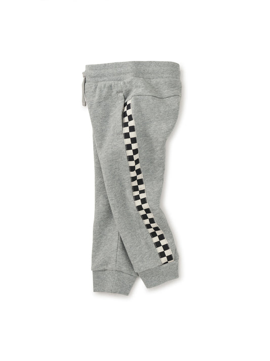 Grey Check Stripe Jogger