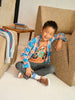 Korean Blue Plaid Flannel Shirt