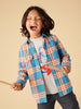 Korean Blue Plaid Flannel Shirt