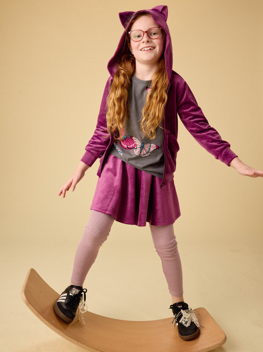 Cosmic Berry Velour Twirl Skirt