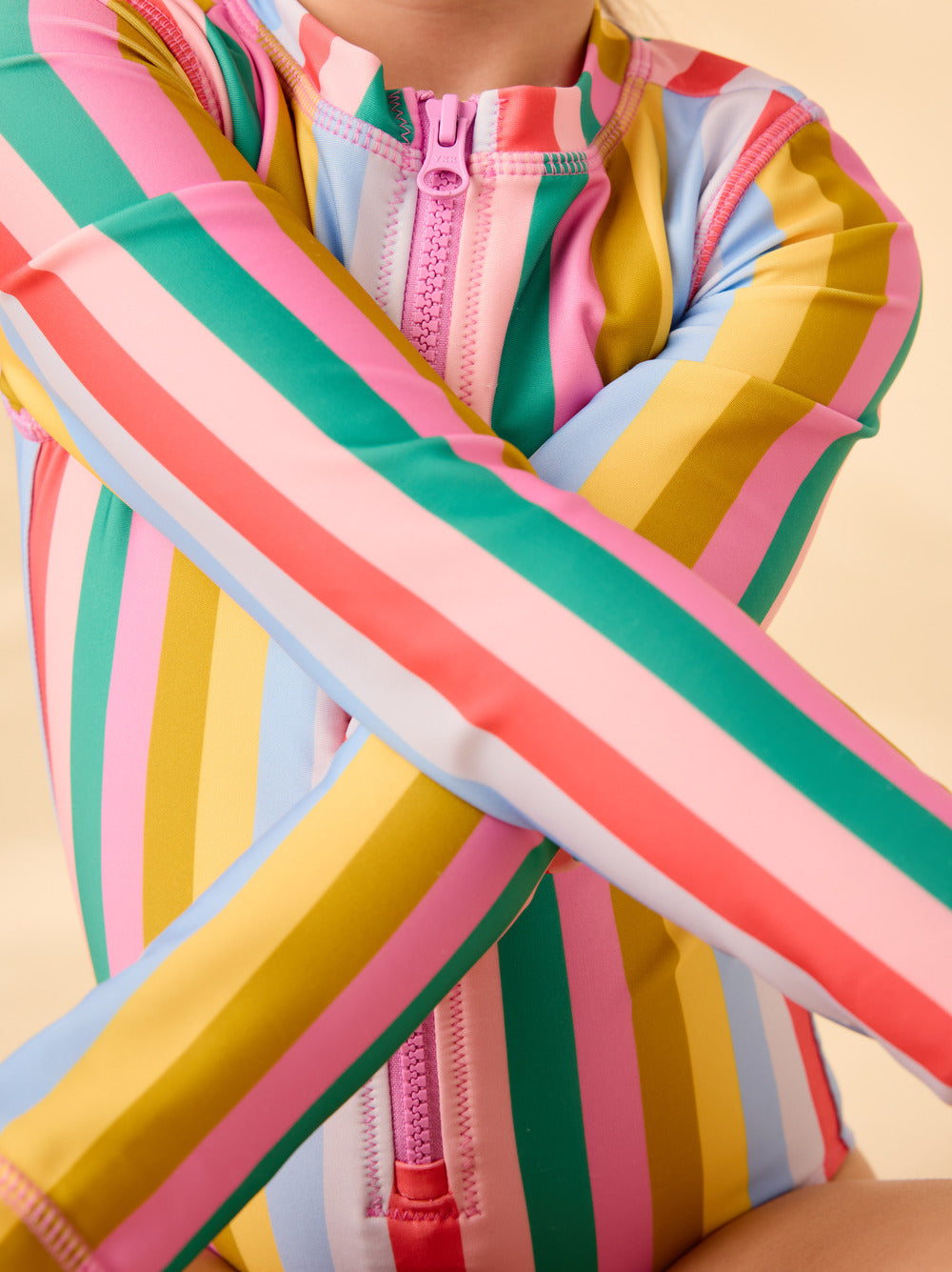Multi Stripe Rash Guard Suit