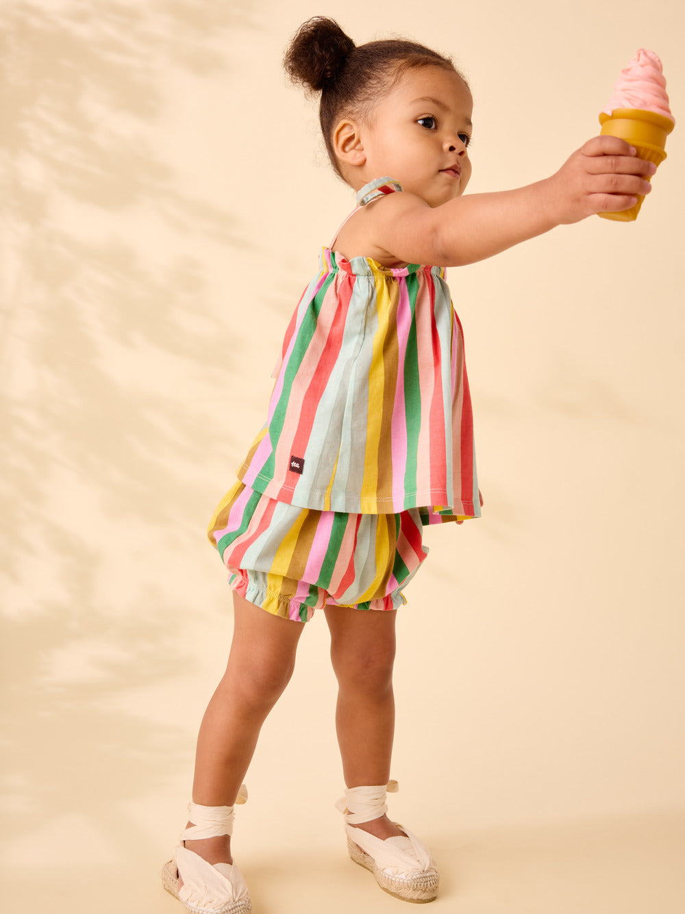 Multi Stripe Shorts Set