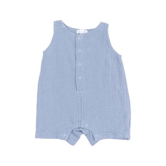 Blue Muslin Shortie Romper