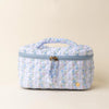 Petal Blue Quilted Cosmetic Bag