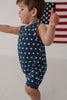 Navy Stars Tank Romper