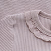 Light Mauve Rib Ruffle Onesie