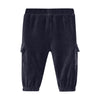 Navy Velour Cargo Pants