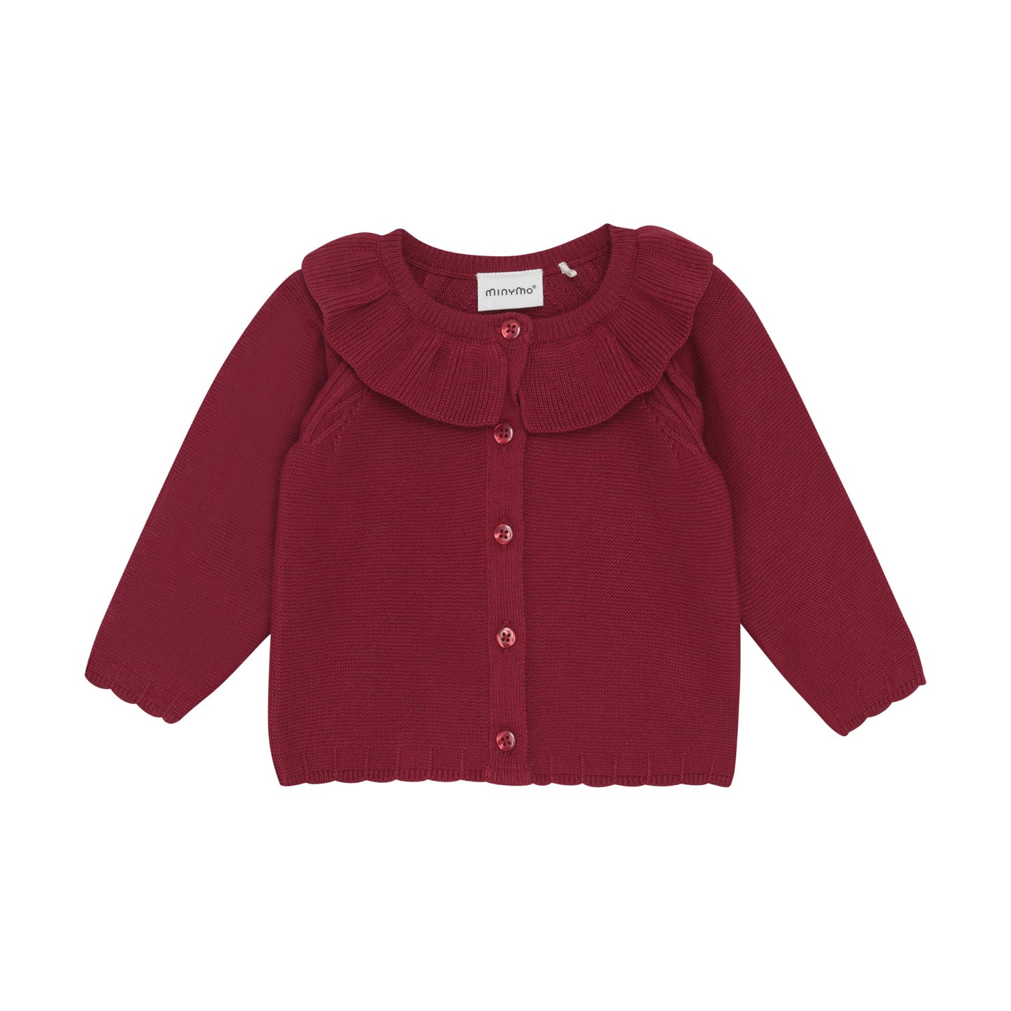 Red Ruffle Collar Baby Cardigan