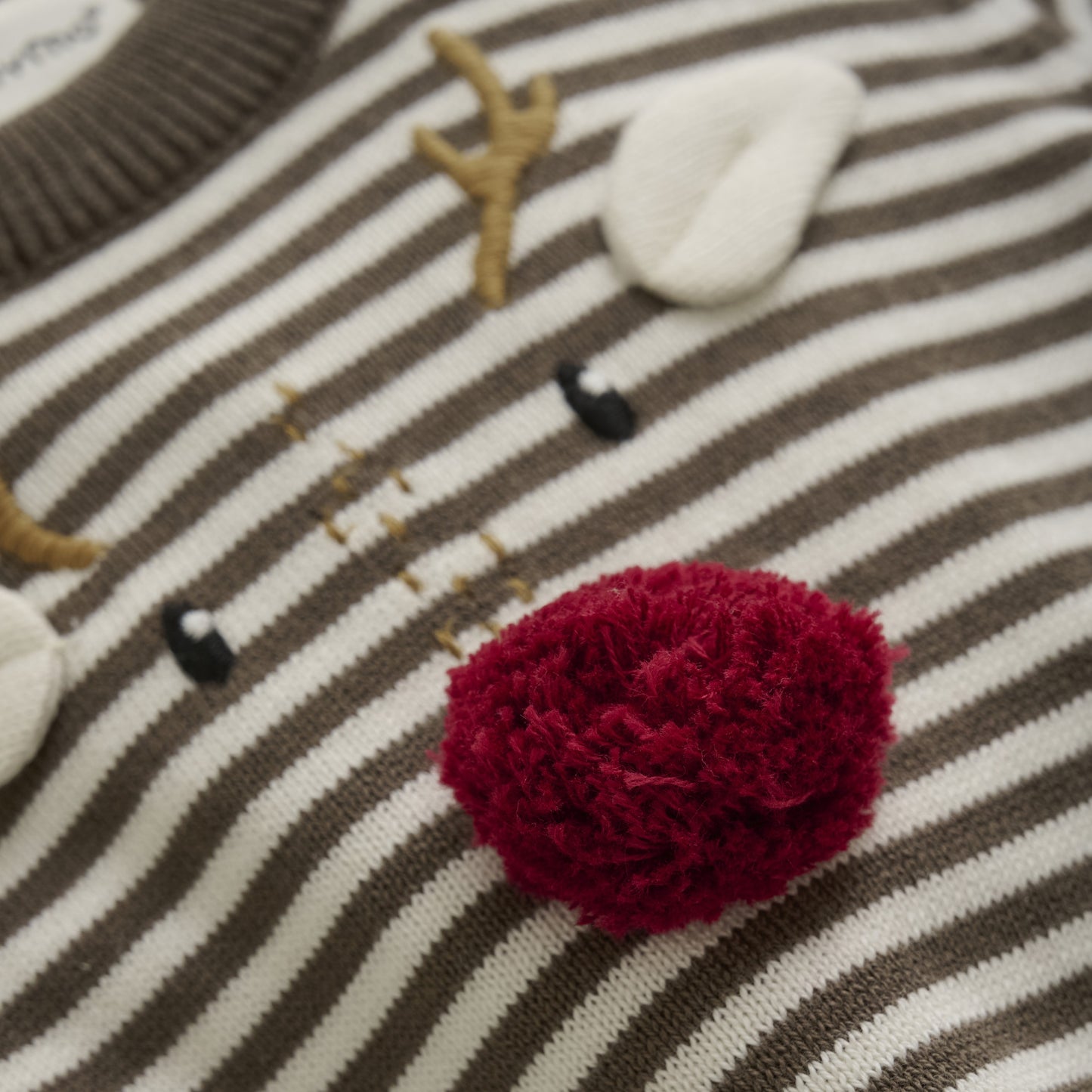 Brown Stripe Reindeer Sweater