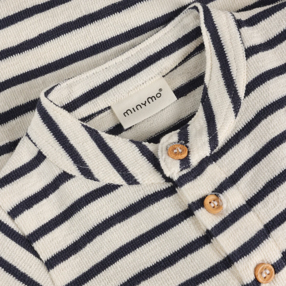 Navy Stripe Button Romper