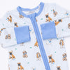 Angel Dear Besties Dogs Flip Romper fold-over cuffs and foot grip detail
