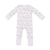 Angel Dear Floral Deer Flip Romper, back view flat lay