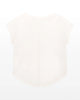 Ecru Raw Hem Cap Sleeve Tee