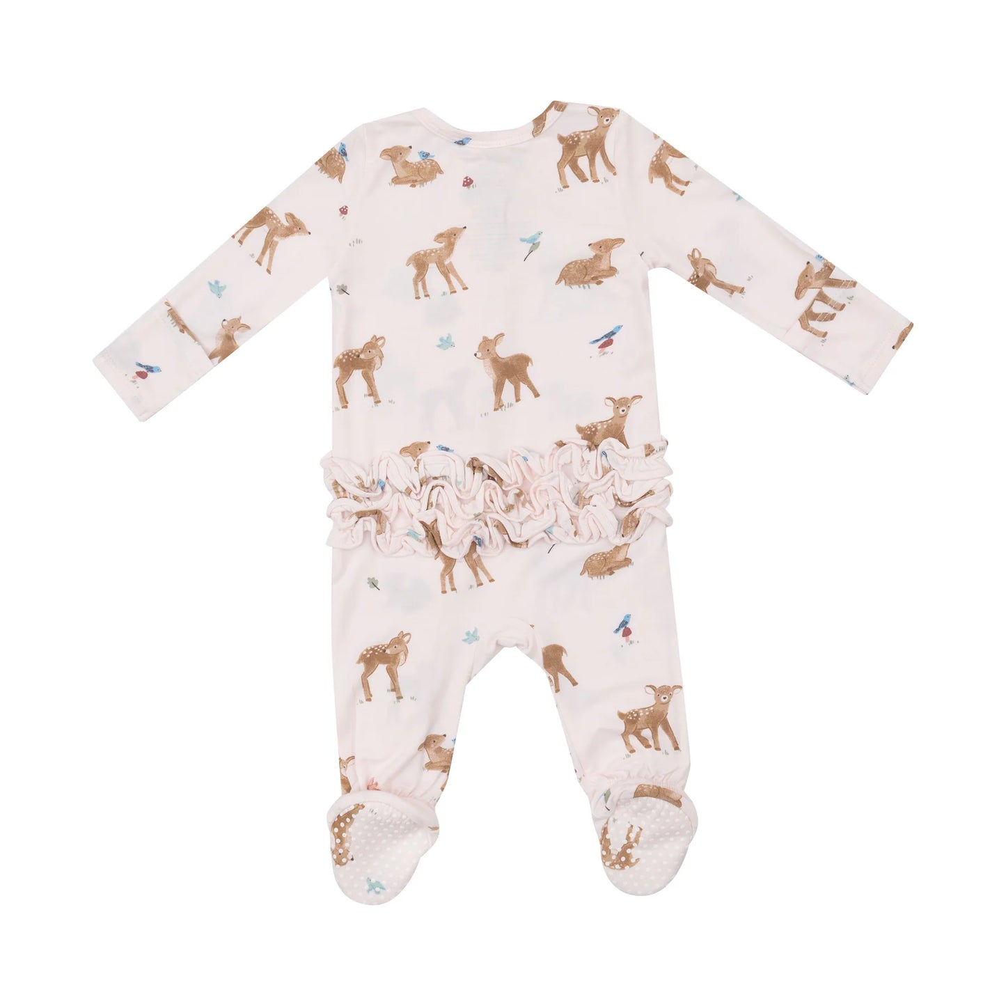 Soft Pink Deer Zip Footie