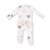 Hearts Ruffle Zip Footie