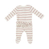 Misty Rose Stripe Zip Footie