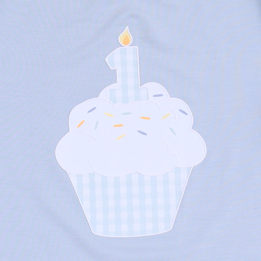 Blue First Birthday Bodysuit by Angel Dear, view 3