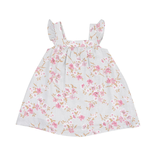 Pink Phlox Floral Muslin Sundress