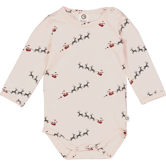 Light Pink Santa Sleigh Bodysuit