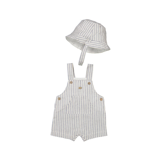 Stripe Overalls with Hat