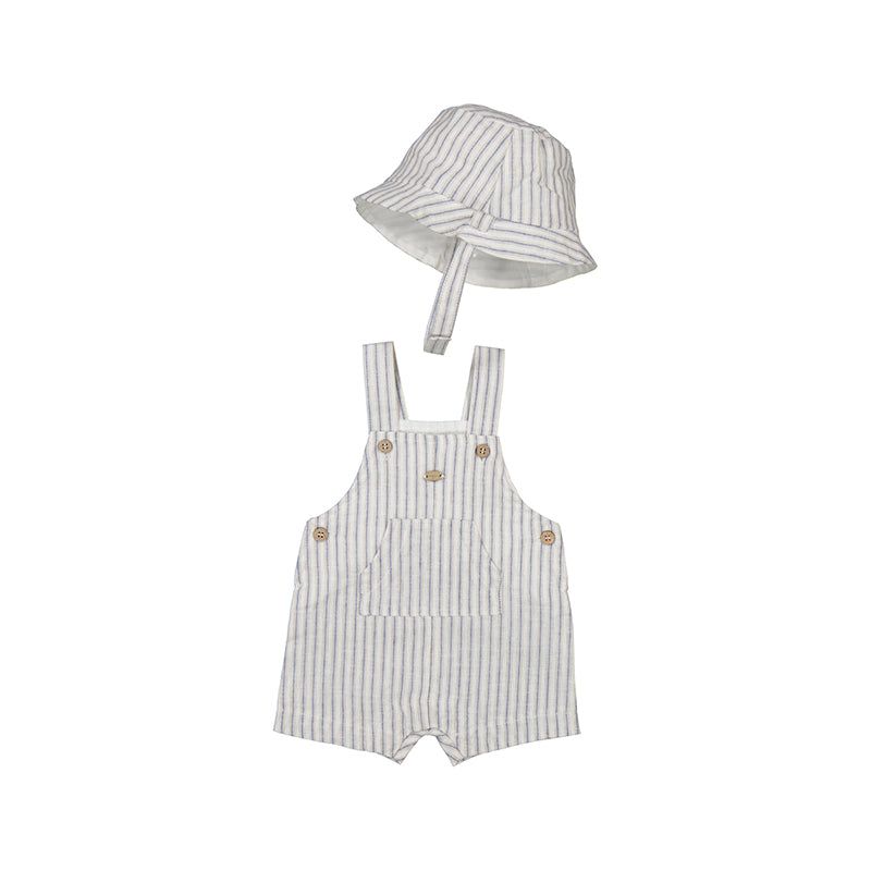 Stripe Overalls with Hat