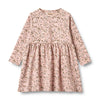 Floral dress with long sleeves on a white background
