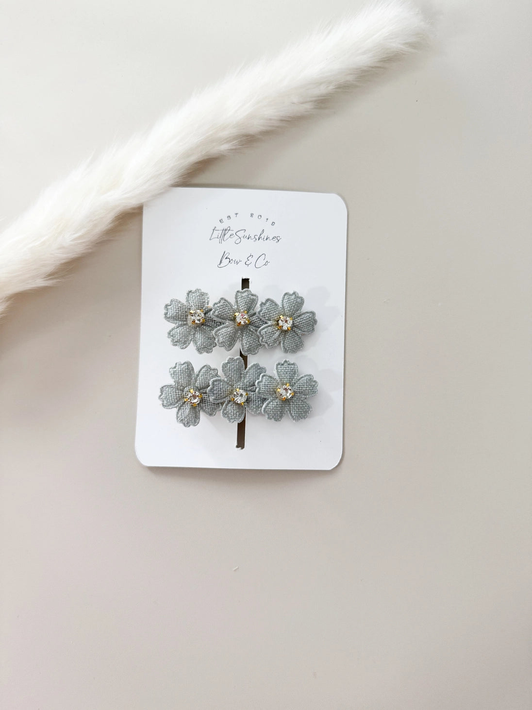 Light Blue Floral Hair Clips