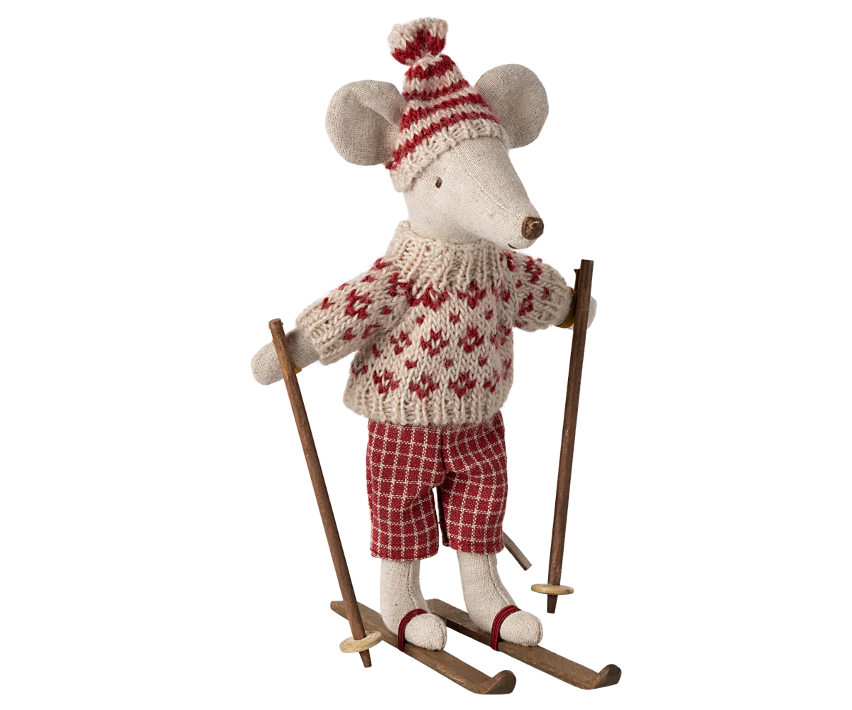 Mum Ski Mouse- Red with Hat