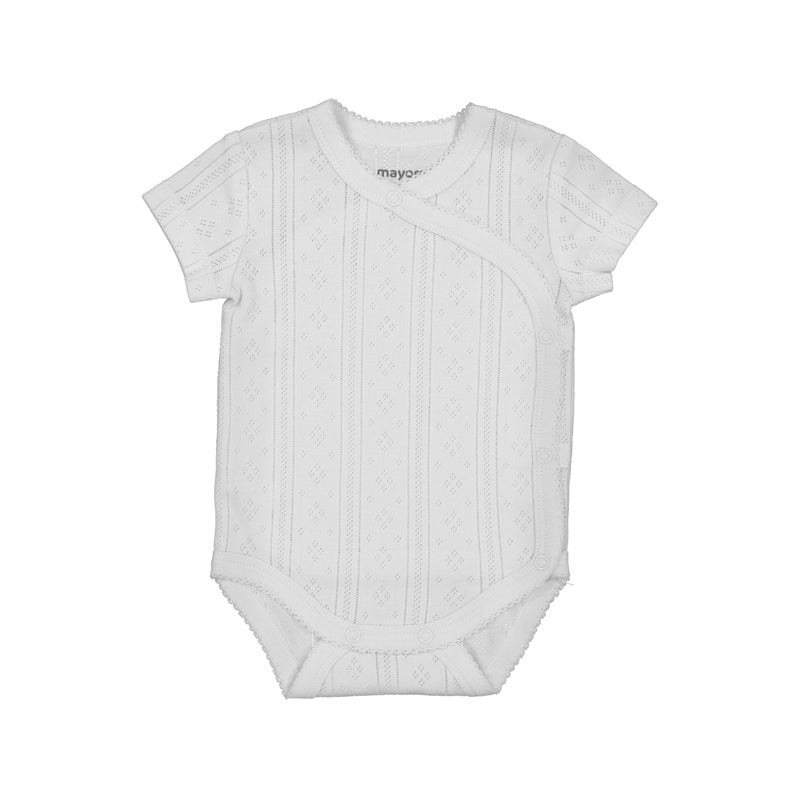 White Pointelle Kimono Onesie
