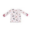 Angel Dear Pink Woodlands loungewear set pink print detail close-up