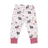 Angel Dear Pink Woodlands loungewear set fabric and print detail
