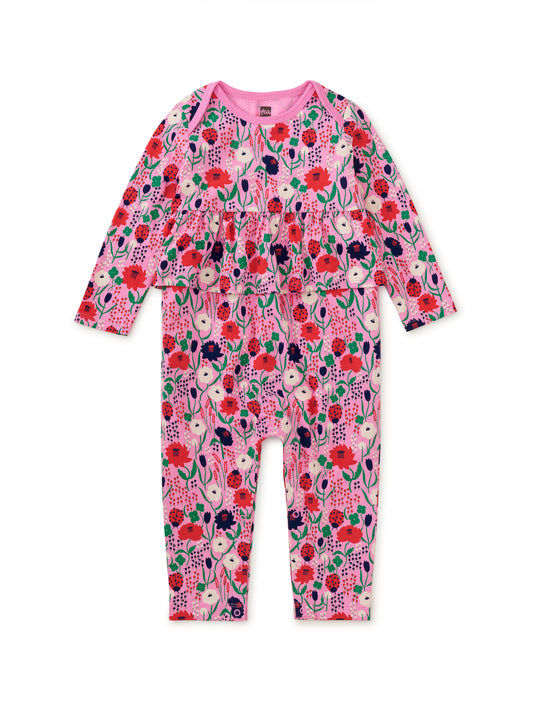 Ladybug Floral Romper