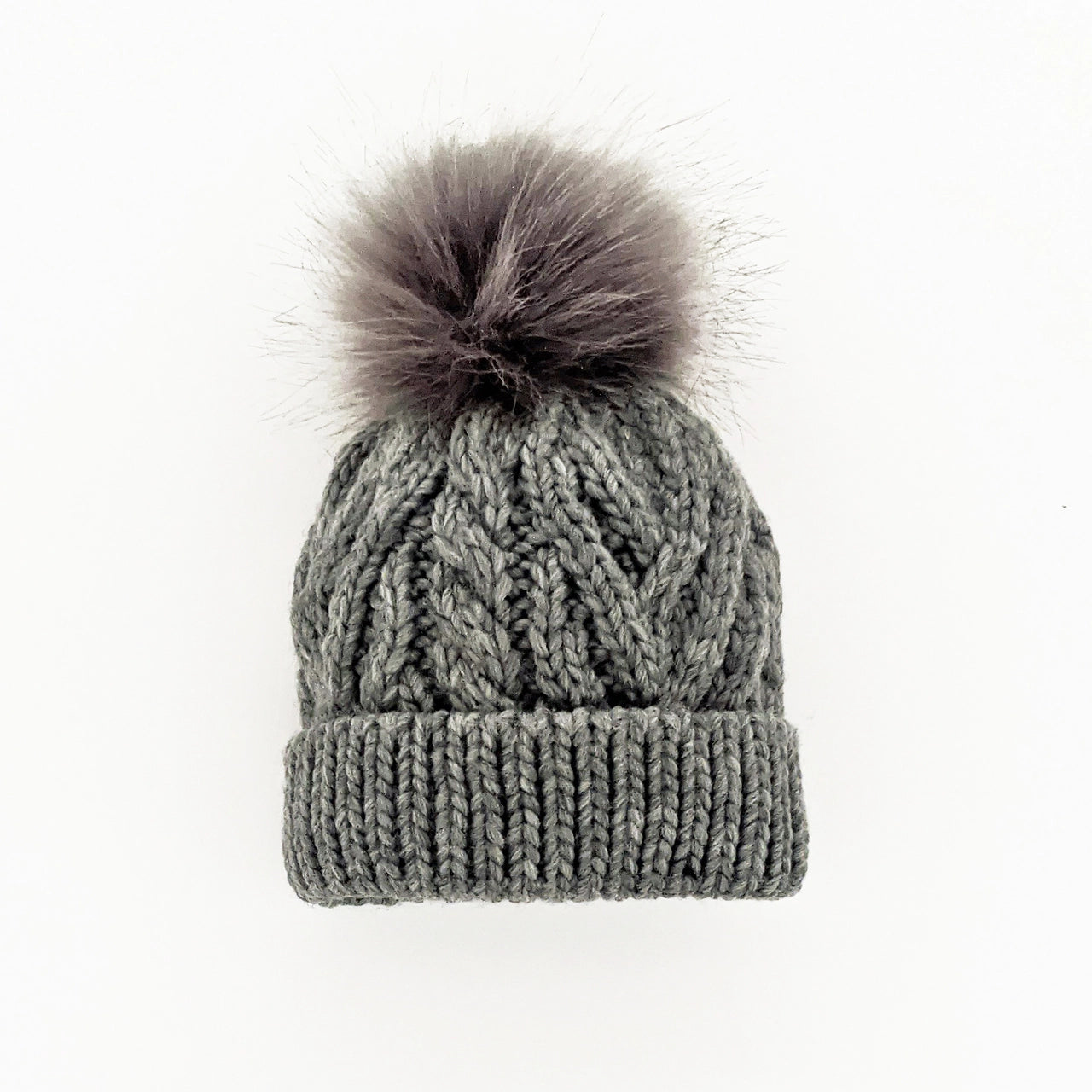 Grey Pom Hat