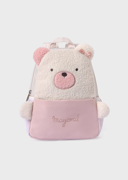 Pink Fuzzy Teddy Backpack