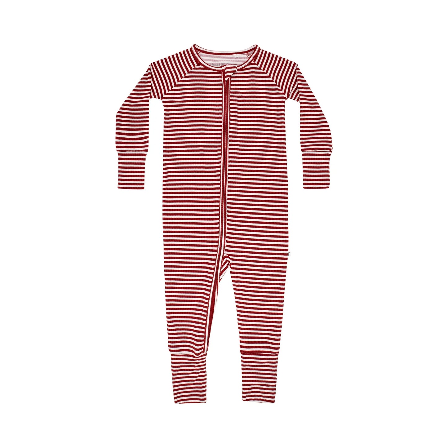 Red Stripe Zip Convertible Romper