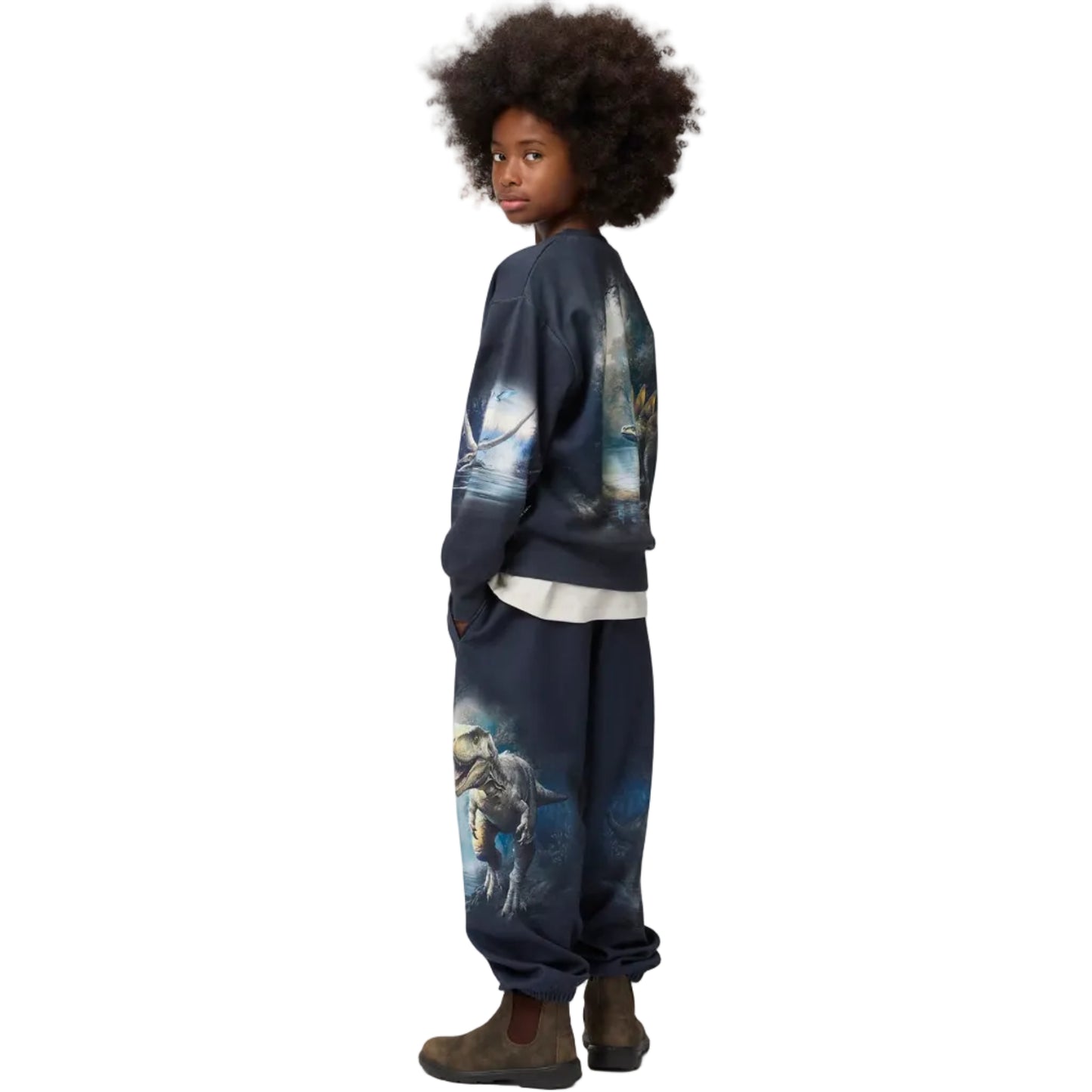 Person wearing a tie-dye outfit 