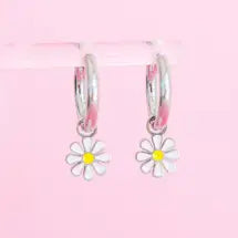 White Daisy Silver Charms