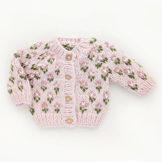 Pink Bitty Blooms Knit Cardigan