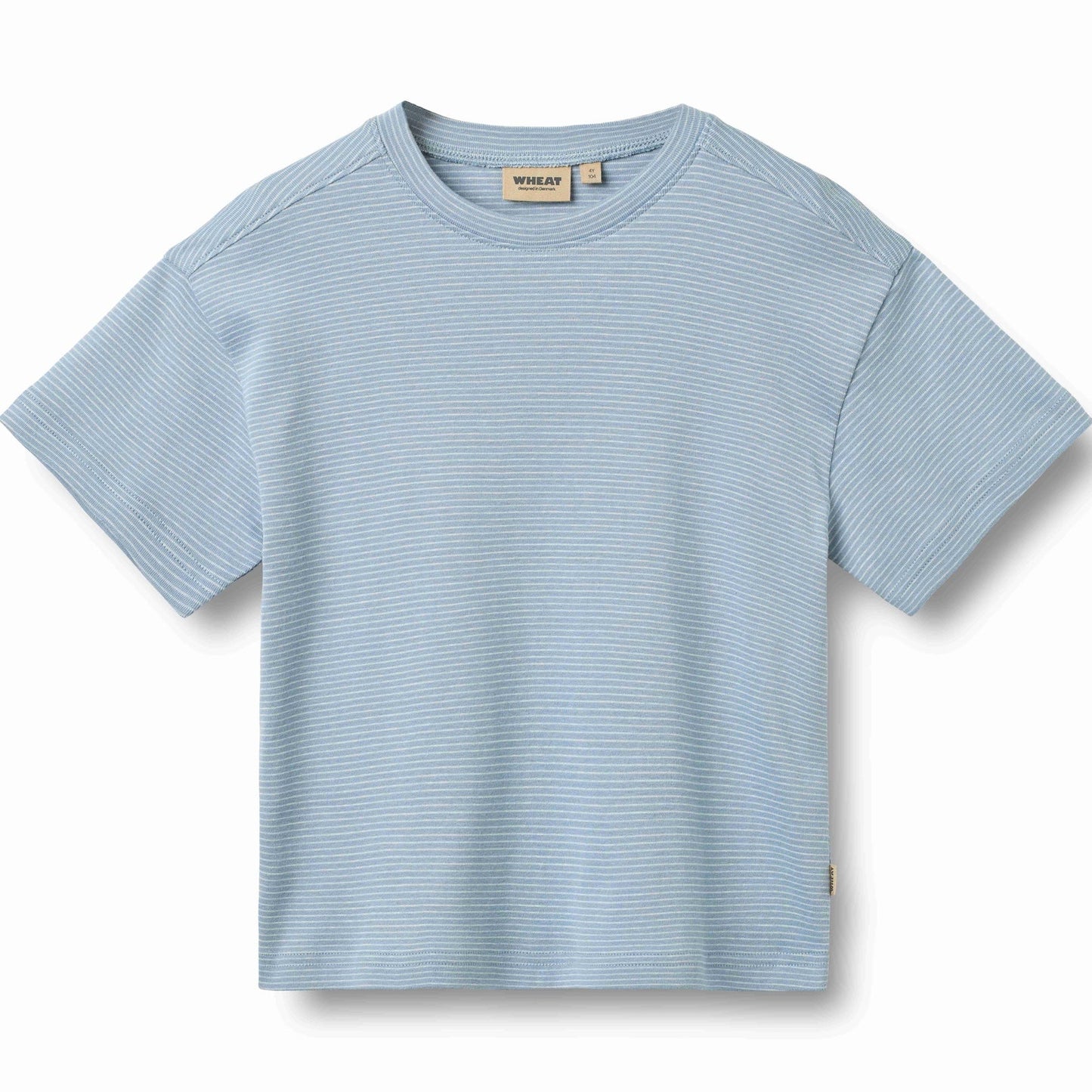 Blue striped t-shirt on a white background
