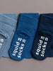 Blue Trio Non-Slip Socks