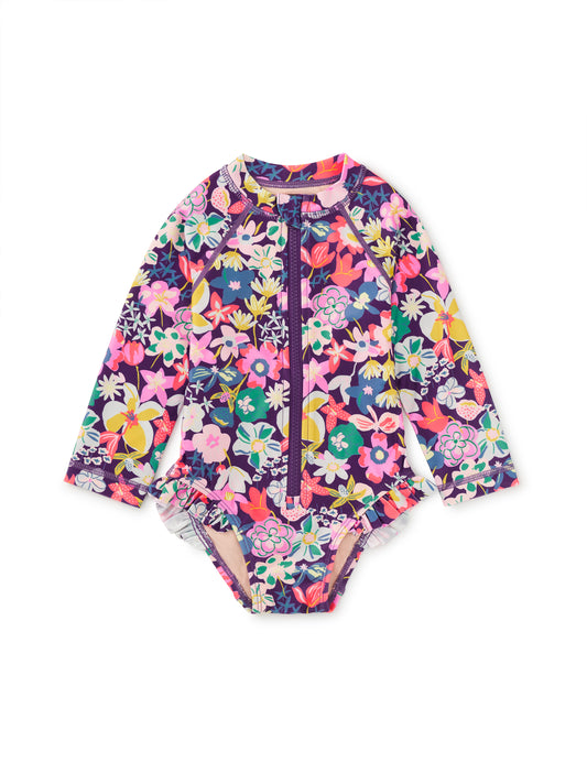 Caribbean Flowers Rash Guard Suit