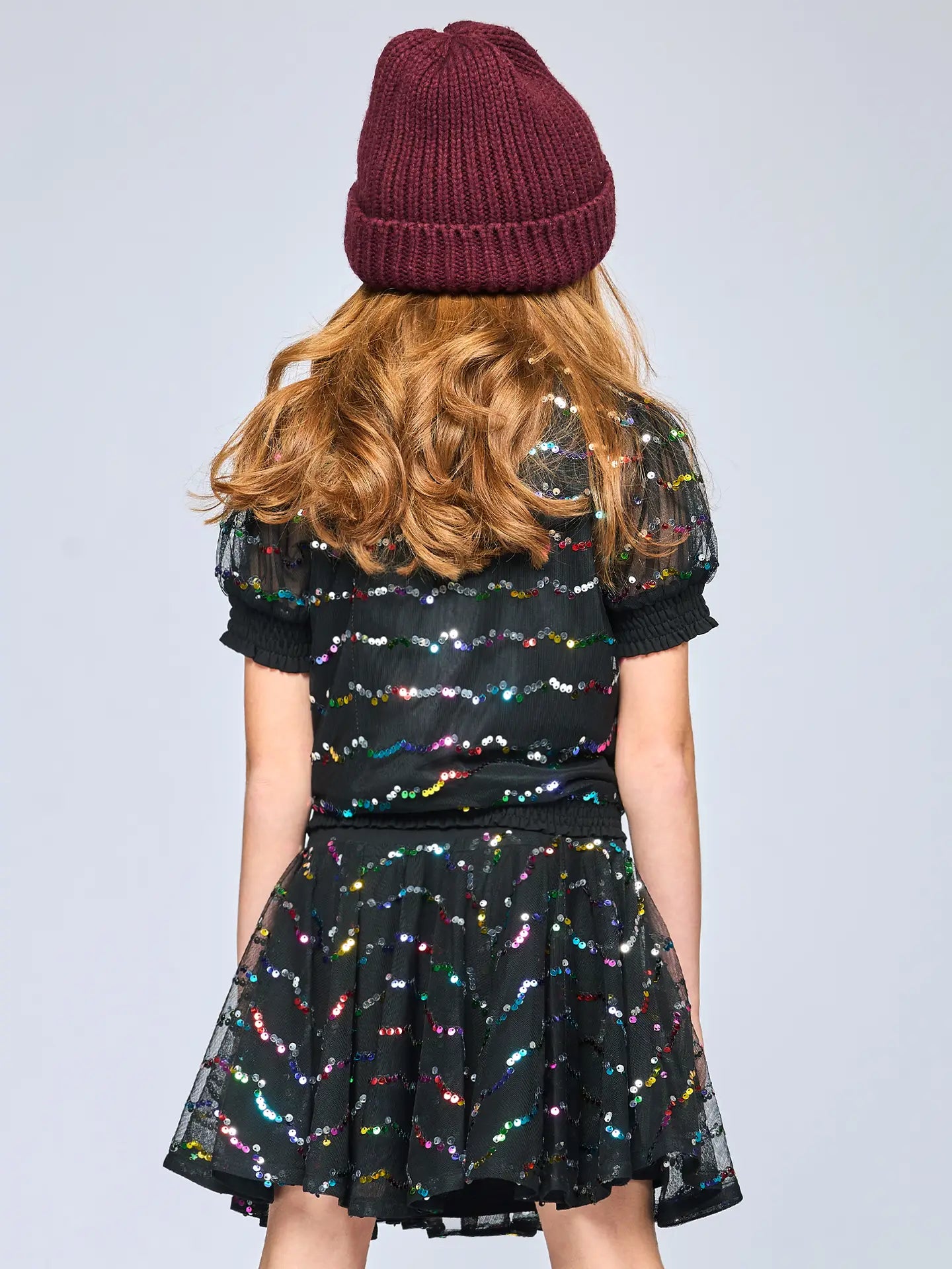 Colorful Sequin Mesh Circle Skirt