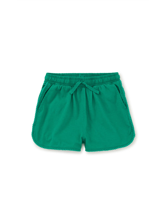 Viridis Green Pom Pom Shorts