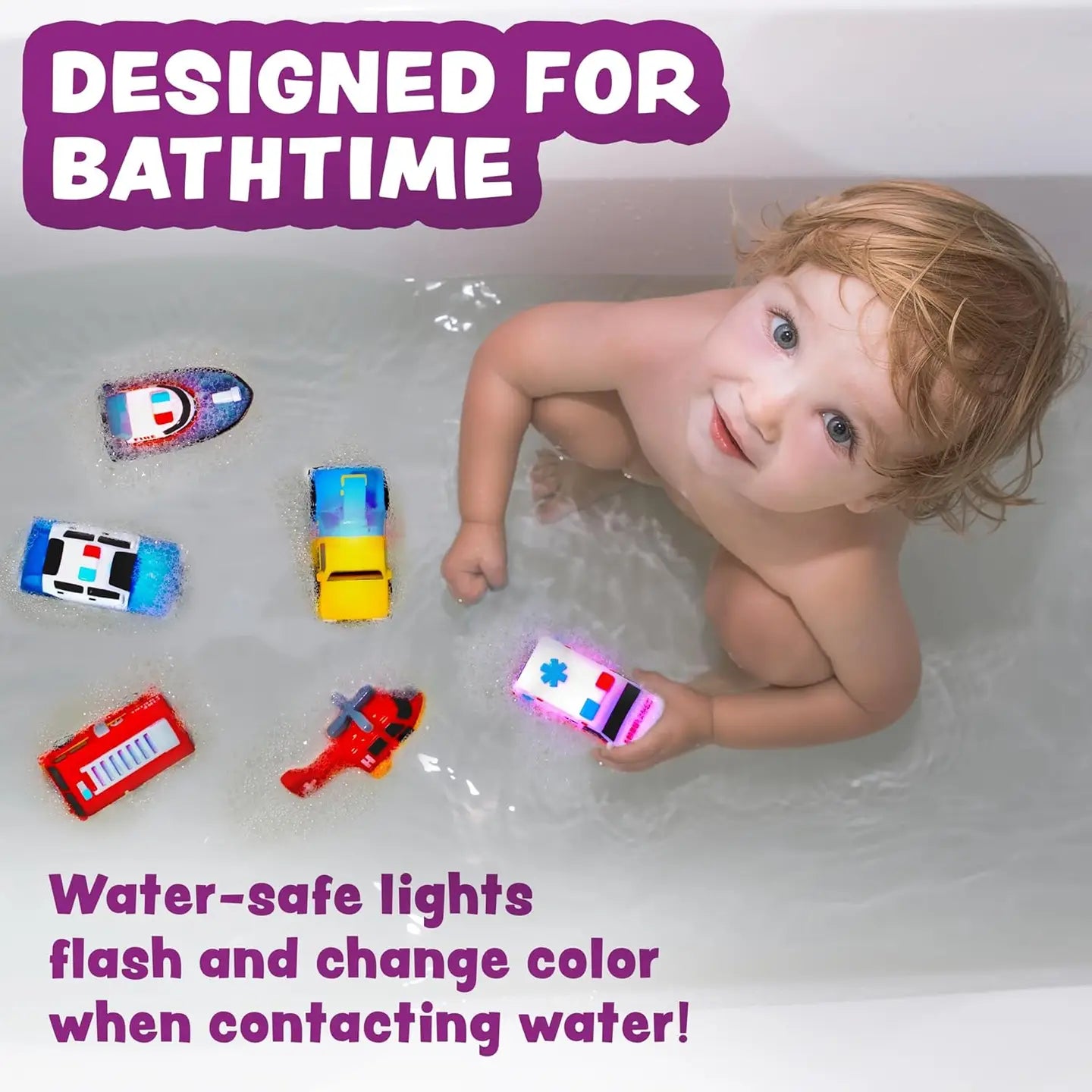 Trucks Light Up Bath Toys 12pk
